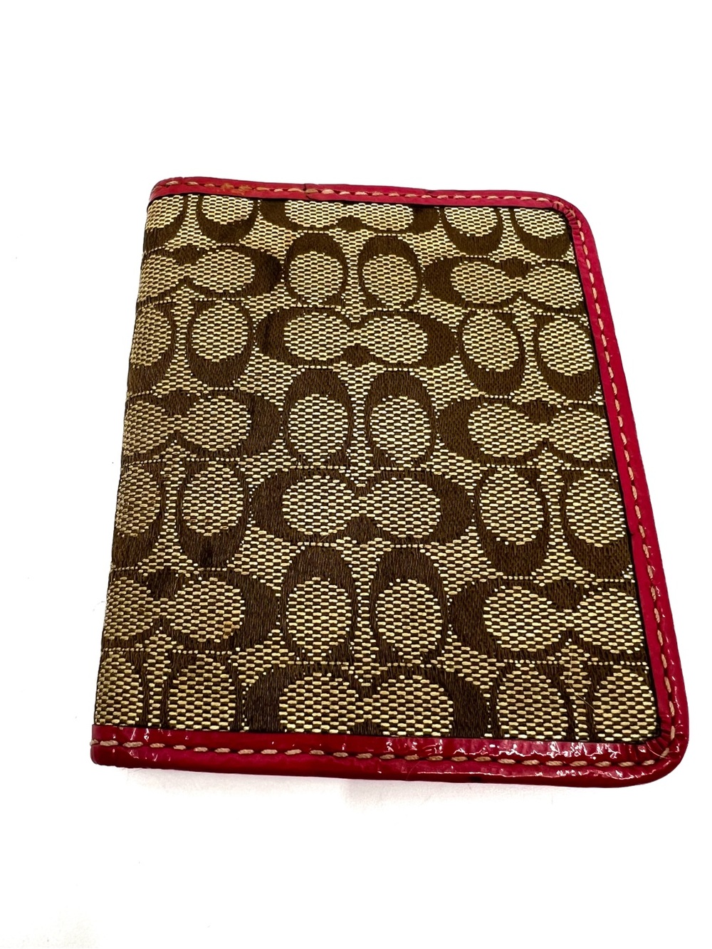 COACH Vintage Mini Signature Jacquard Small Wallet Card Holder Y2k - Picture 4 of 12